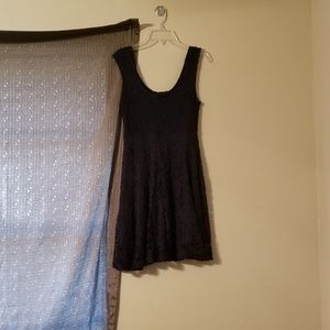 Navy Blue Floral Lace Dress